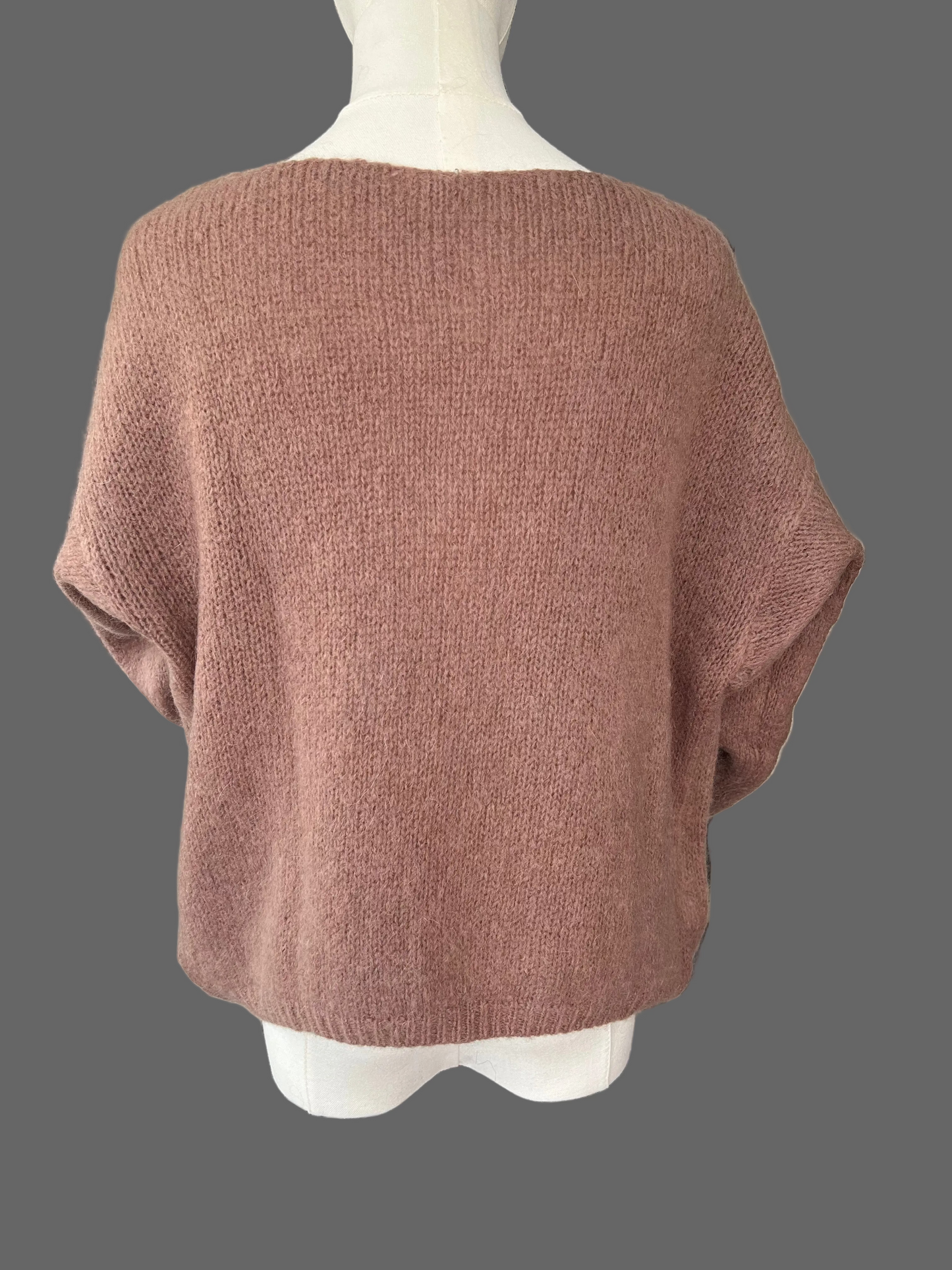 Women's Dusty Pink Mohair Blend V-Neck Cardigan