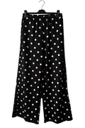 Wide leg black trousers with polka dots