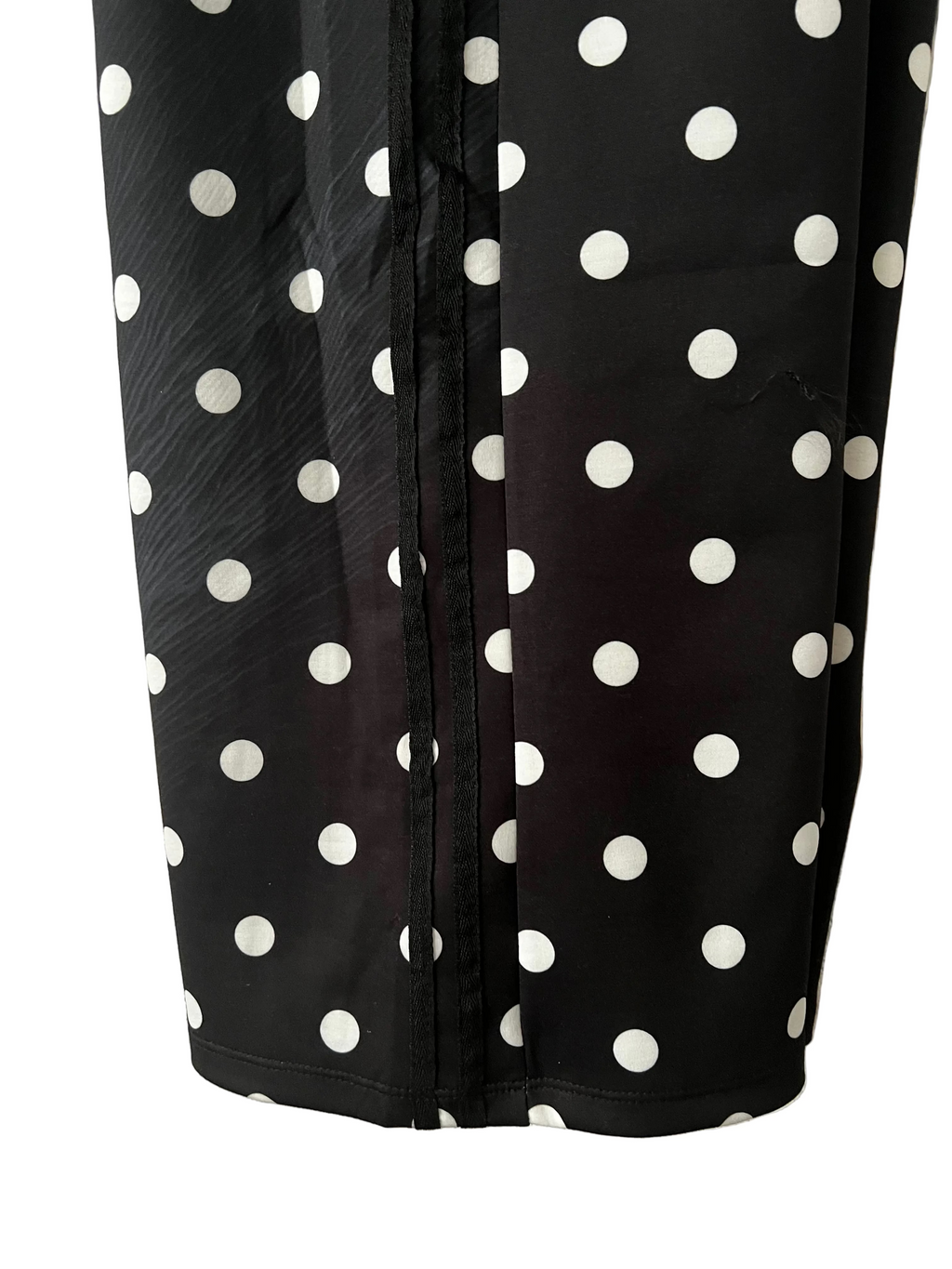 Wide leg black trousers with polka dots