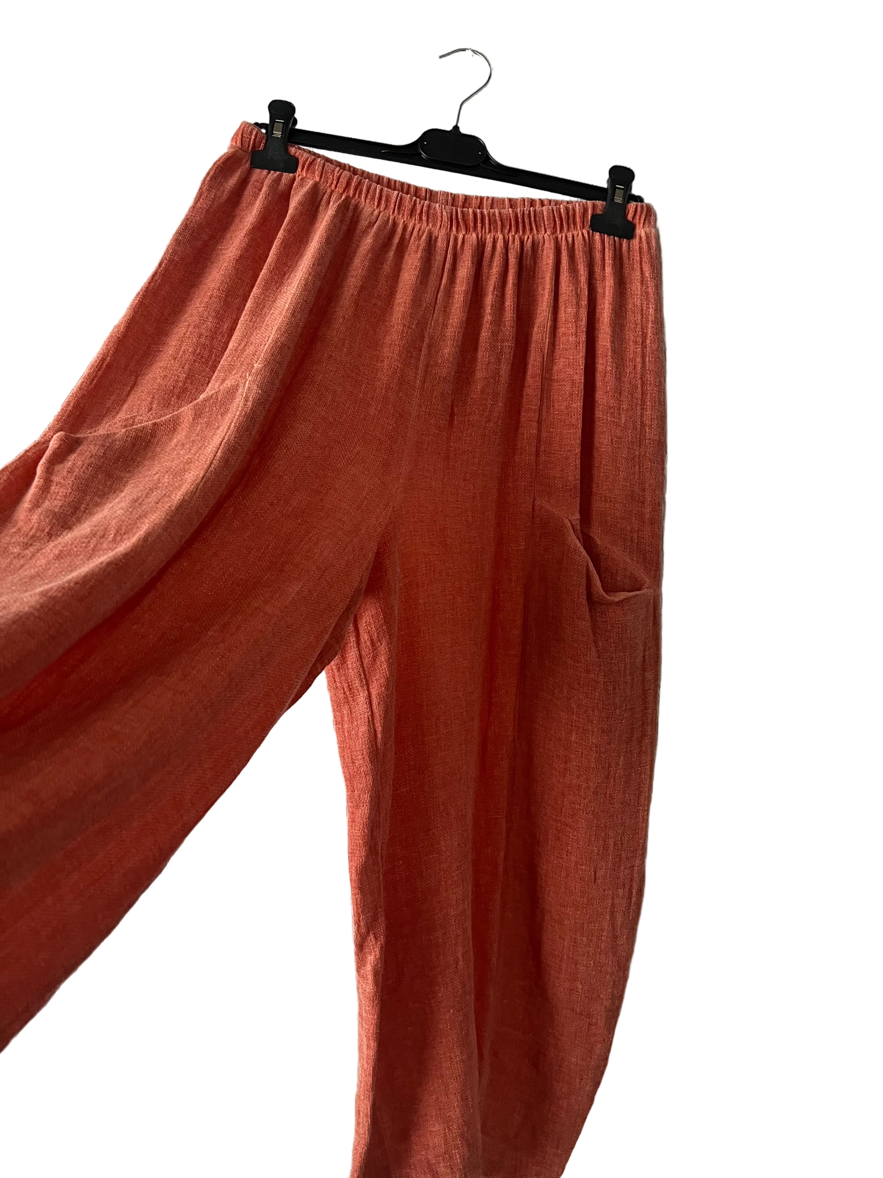 Women's Rusty Orange Baggy Trousers with Pockets