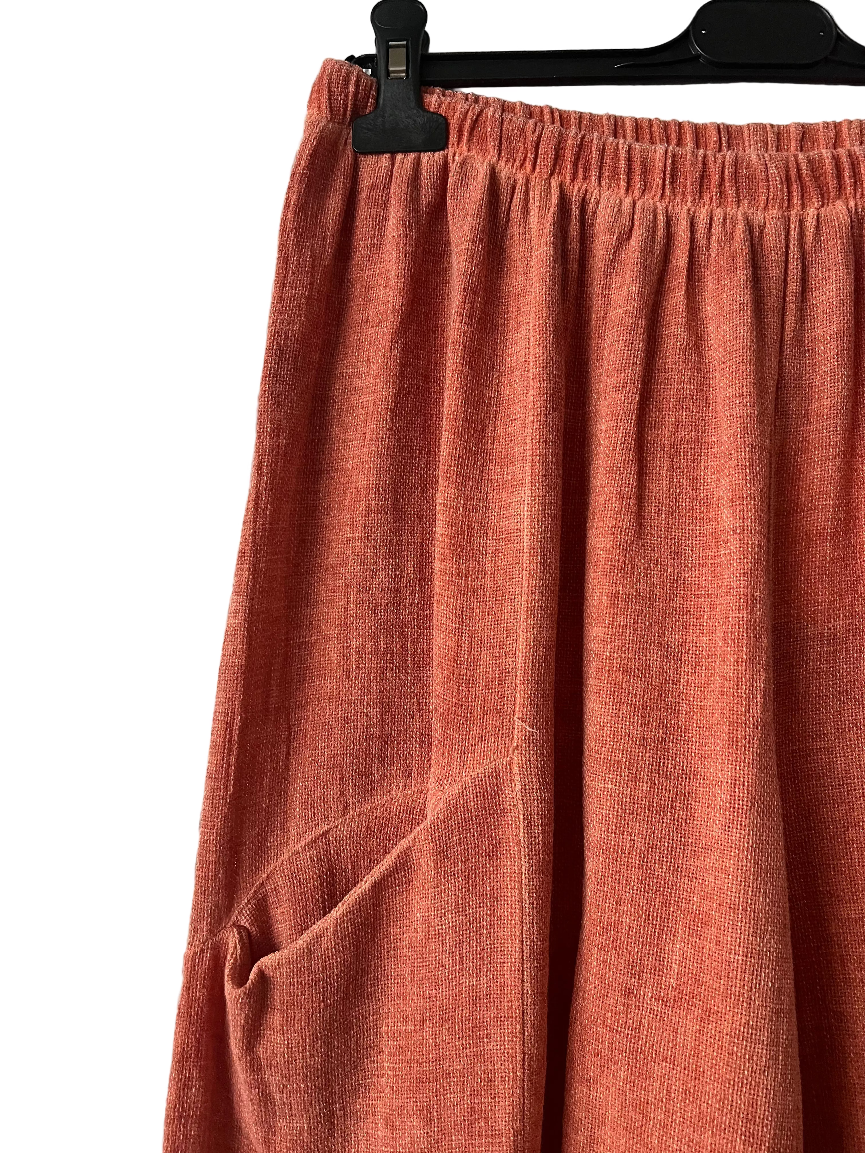 Women's Rusty Orange Baggy Trousers with Pockets