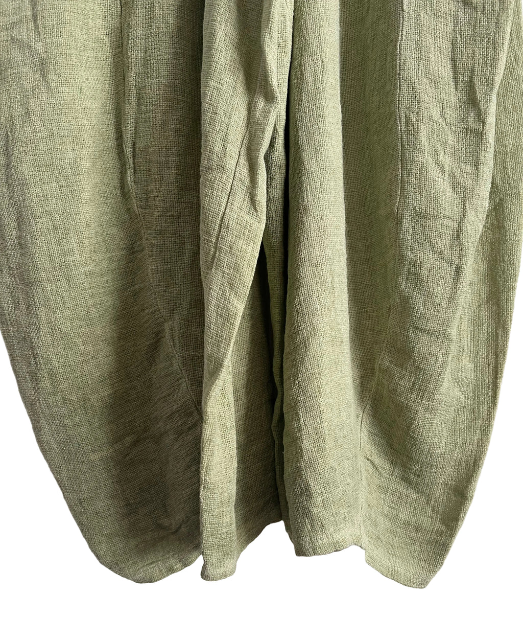 Women's Linen Teabag-Style Relaxed Trousers - light green