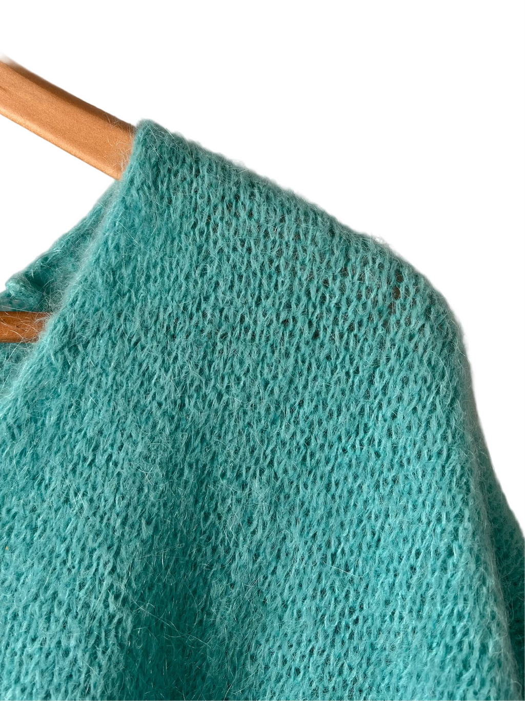 Women's Turquoise Baggy Sleeveless Knit Jumper