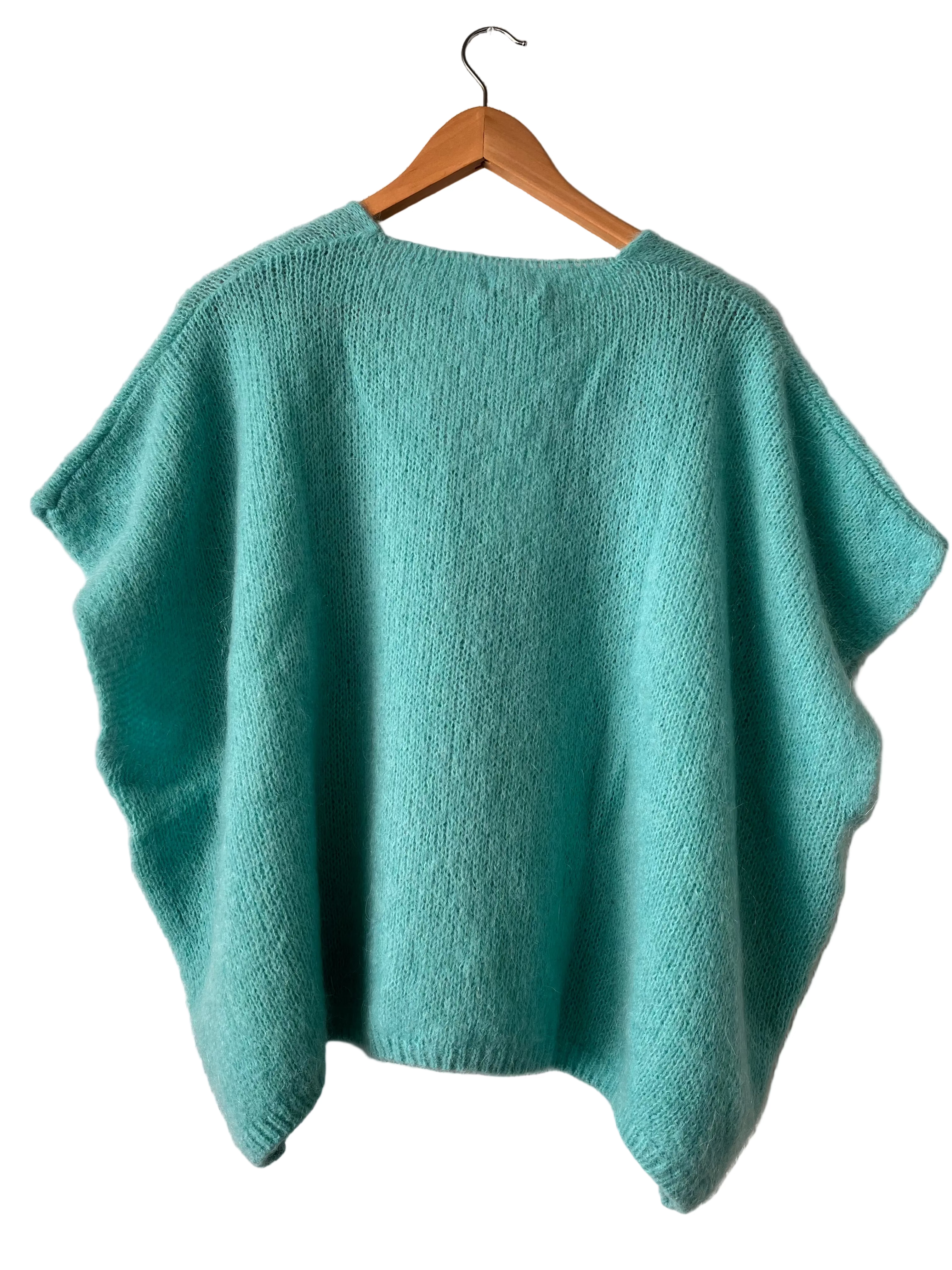 Women's Turquoise Baggy Sleeveless Knit Jumper