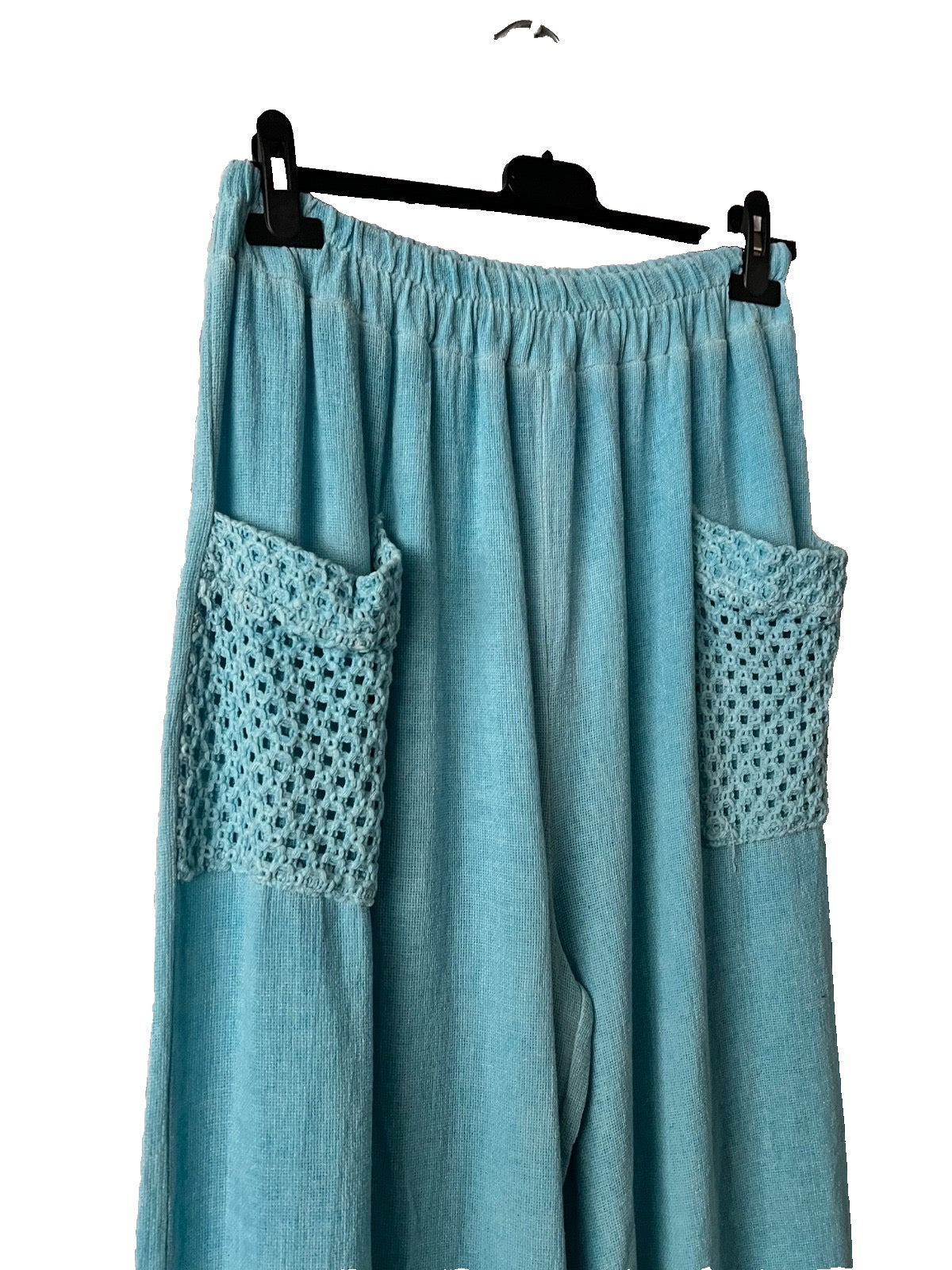 Women's turquoise trousers with pockets