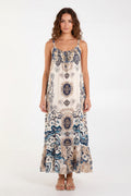 Women's Made in Italy Midi Dress – Blue & Black