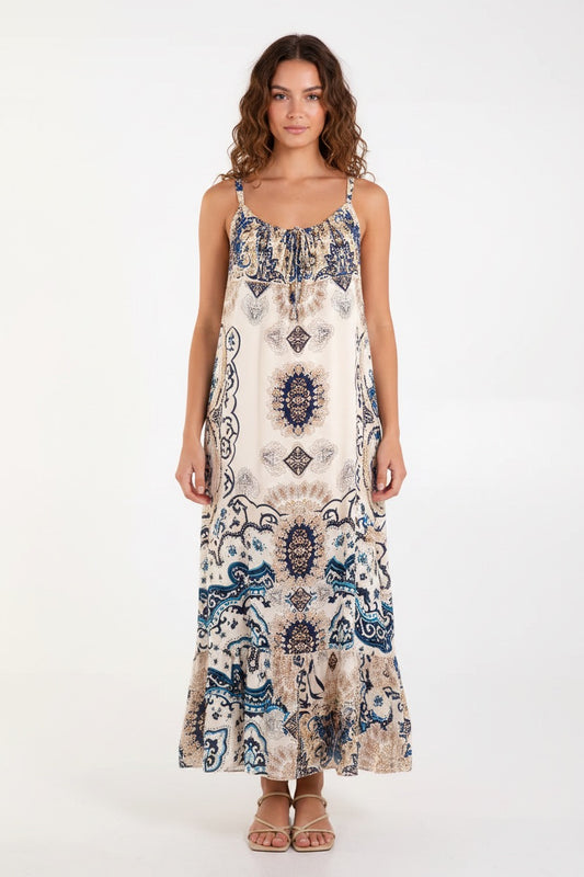 Women's Made in Italy Midi Dress – Blue & Black