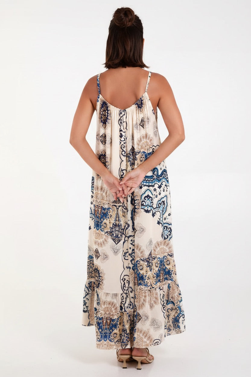 Women's Made in Italy Midi Dress – Blue & Black
