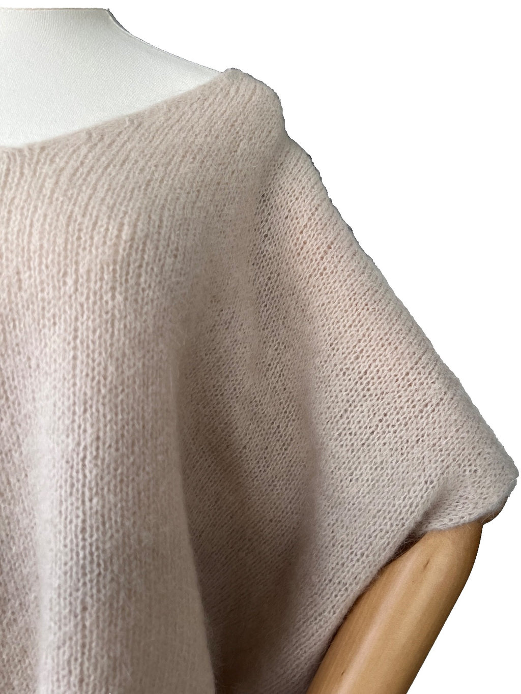 Women's Beige Baggy Sleeveless Knit Jumper
