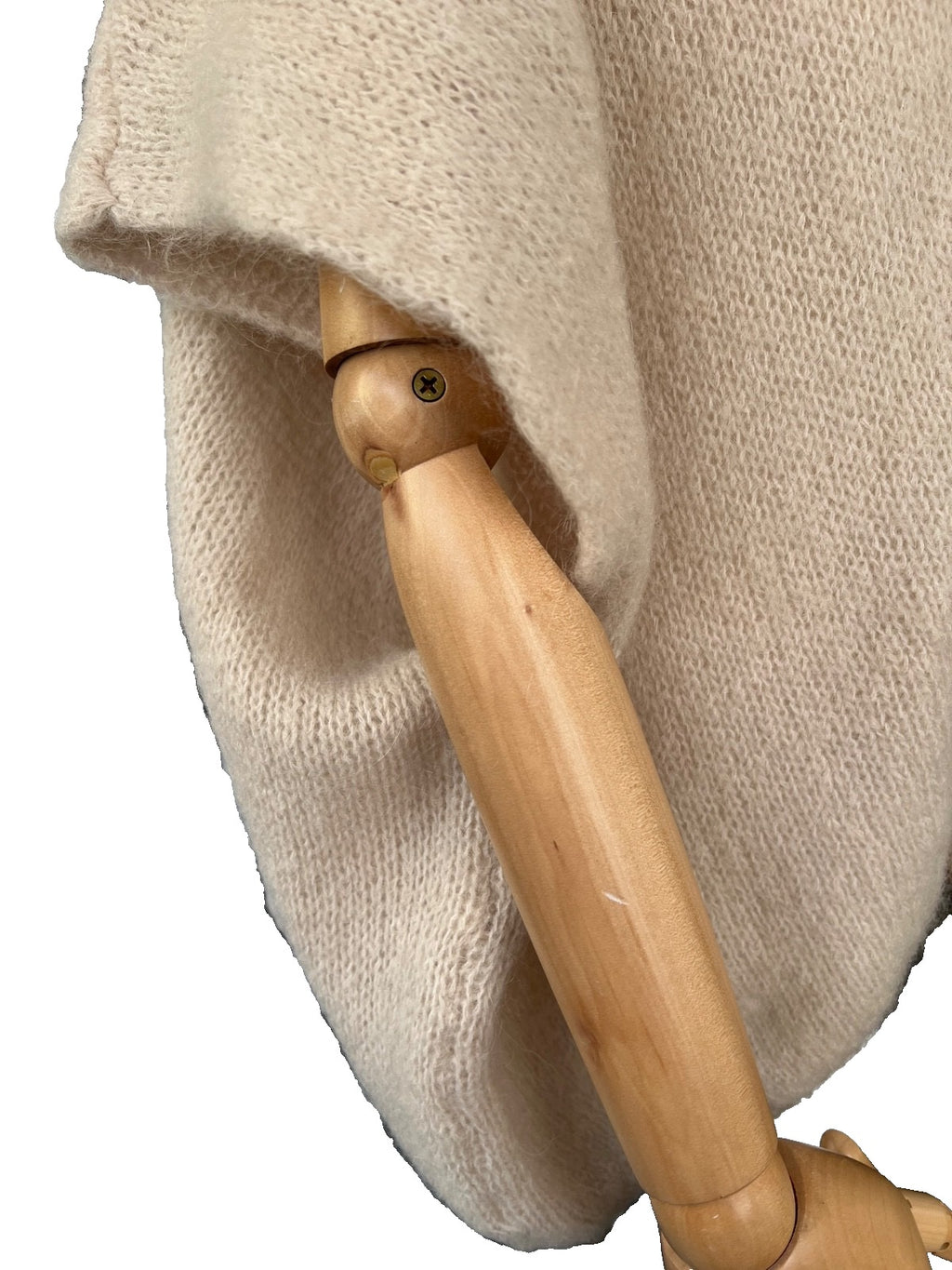 Women's Beige Baggy Sleeveless Knit Jumper