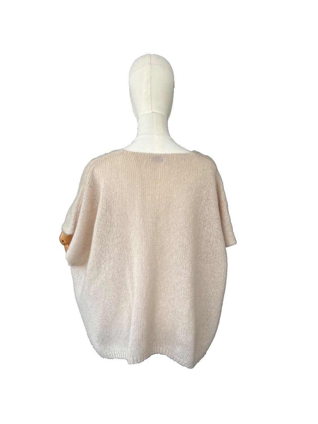 Women's Beige Baggy Sleeveless Knit Jumper