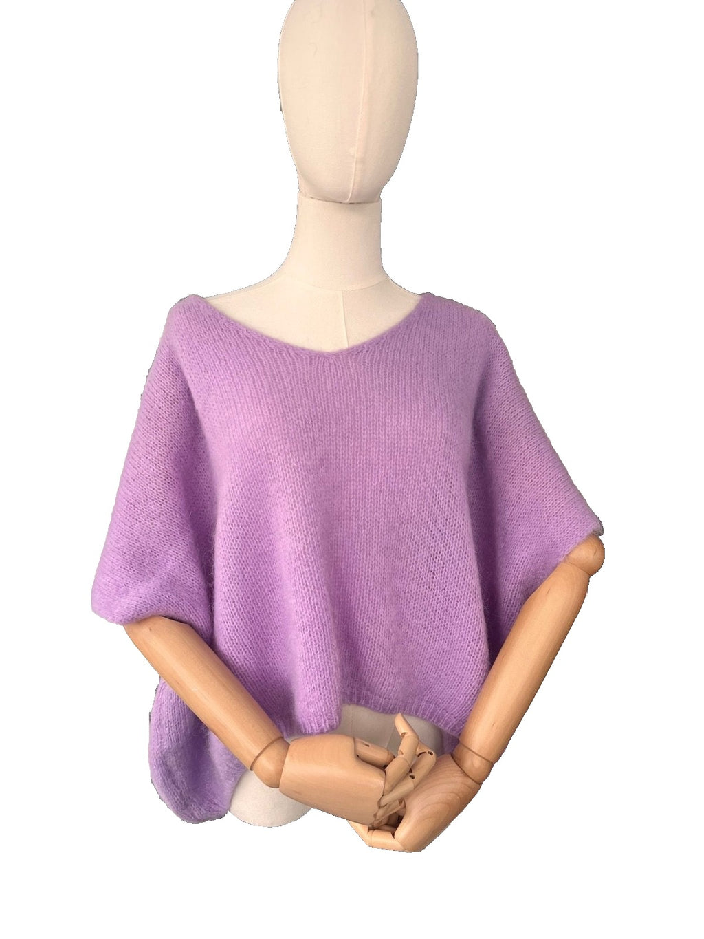 Women's lavender Baggy Sleeveless Knit Jumper