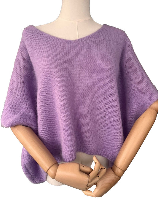 Women's lavender Baggy Sleeveless Knit Jumper