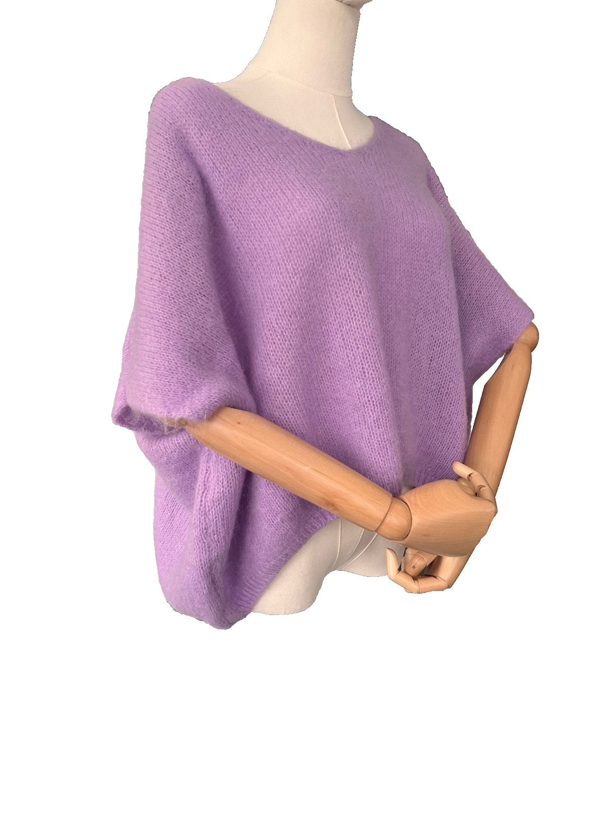 Women's lavender Baggy Sleeveless Knit Jumper
