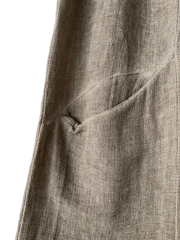 Women's Linen Teabag-Style Relaxed Trousers - mocha