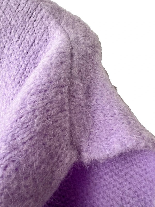 Women's Lilac Alpaca Blend Sleeveless Cardigan