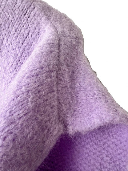 Women's Lilac Alpaca Blend Sleeveless Cardigan